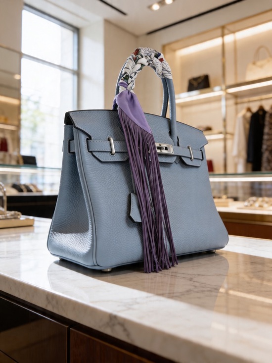 Accessories - Fringe Handbag Wraps in Purple